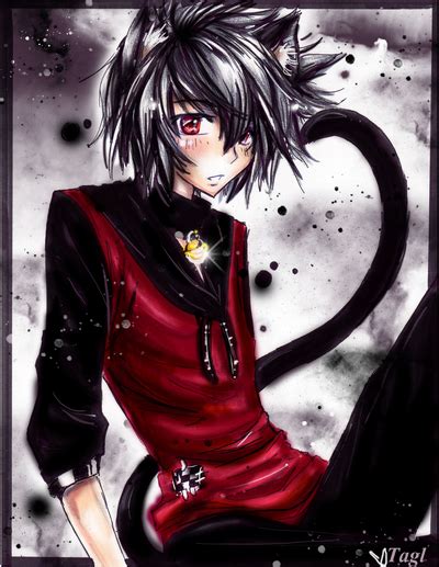 Dark Anime Neko Boy Neko Boy Commission By Tagl Black Cat Anime