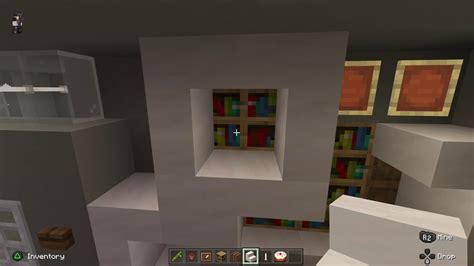 Minecraft Tutorials How To Make A Modern Bookshelf With Storage And Lighting Youtube