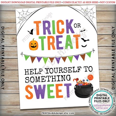 Trick Or Treat Help Yourself To Something Sweet Treat Sign Etsy