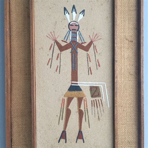 1970s Navajo Sand Painting American Folk Art