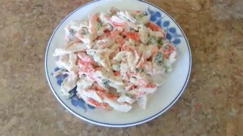 Imitation crab salad is a popular appetizer that can be served with a full course meal or like a light snack. Imitation Crab Recipe Seafood Crab Salad