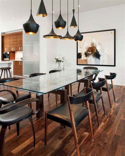 Handcrafted dining table.poplar solids and engineered faux anigre veneers. Cool Contemporary Dining Room Light Fixtures : Stylish ...