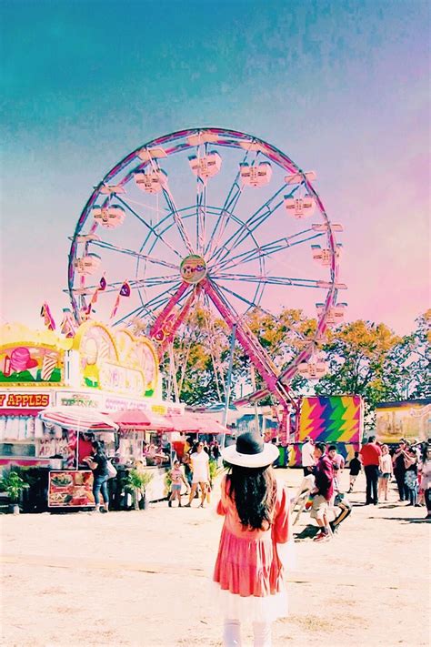 Pink Carnival Ferries Wheel Pastel Asthetic Vacations Travel