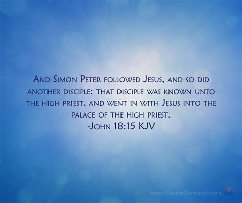 He and his disciples recently were at the festival of tabernacles in jerusalem. And Simon Peter followed Jesus, and so did another ...