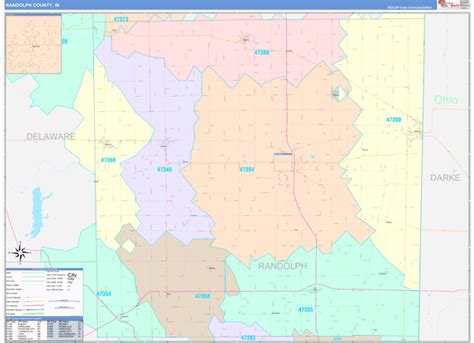 Randolph County In Wall Map Color Cast Style By Marketmaps Mapsales