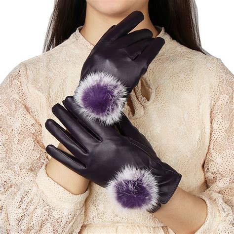 Buy 1 Pair 2018 New Fashion Rabbit Fur Ball Pu Leather