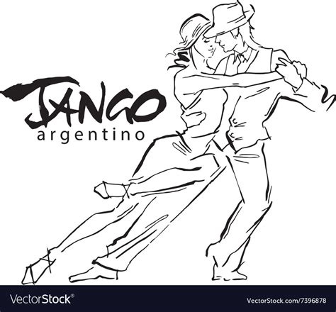 Hand Made Sketch Of Tango Dancers Royalty Free Vector Image
