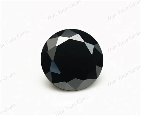 Synthetic Round Brilliant Cut Black Gemstones Names 35mm Cz Stones
