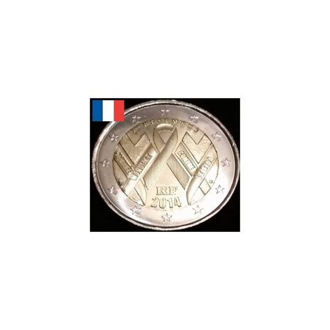 2 Euros Commémorative France 2014 Sidaction Sida Aids Piece De Monnaie