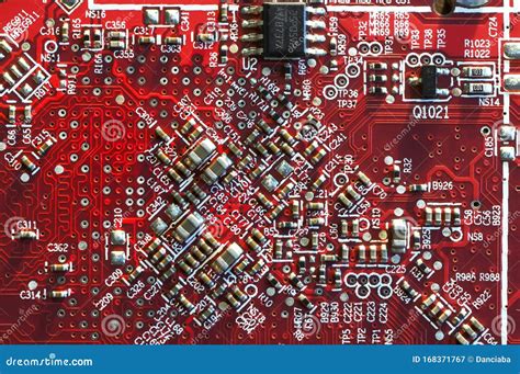 Detail Of Electronic Components Over Electronic Board Stock Image