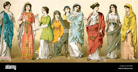 The Figures Represent Ancient Roman Women Stock Photo Royalty Free
