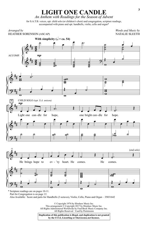 4,207 views, added to favorites 283 times. Light One Candle Sheet Music | Heather Sorenson | SATB Choir