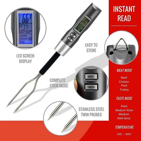 Meat Thermometer Fork Bbq Fork With Thermometer Digital Bbq Fork