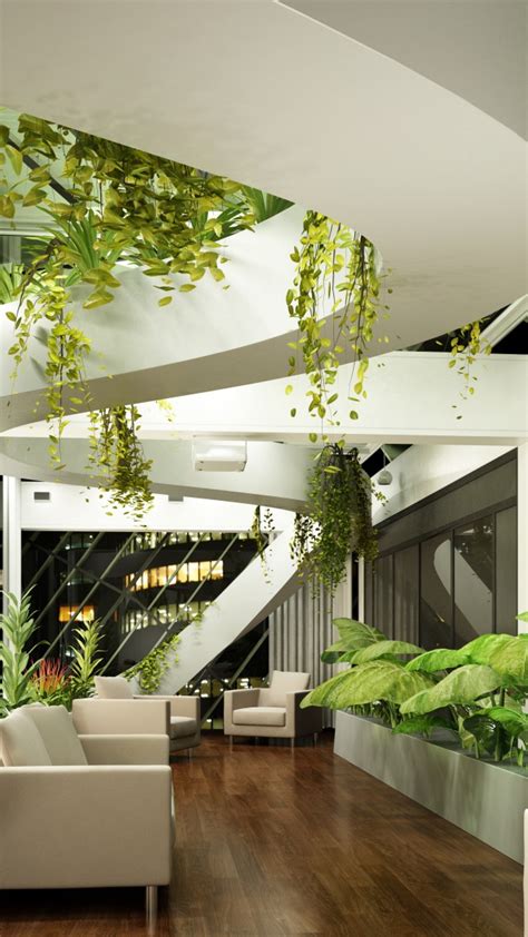 wallpaper living room design high tech modern plants