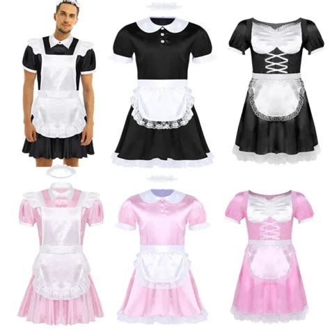 adult mens sexy sissy french maid uniform fancy dress costume outfit cosplay 10 99 picclick