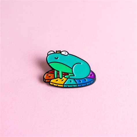 rainbow frog lgbt pride pin minimalist pride lgbt rainbow etsy