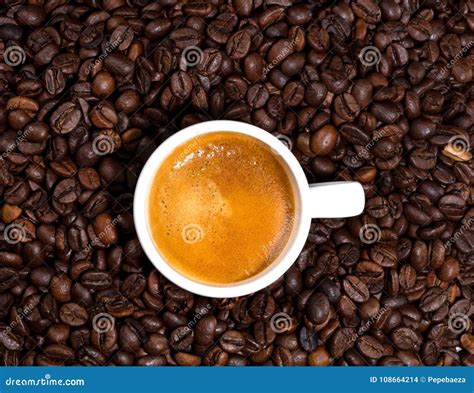 White Cup Of Coffee Just Done Stock Photo Image Of Roasting Color