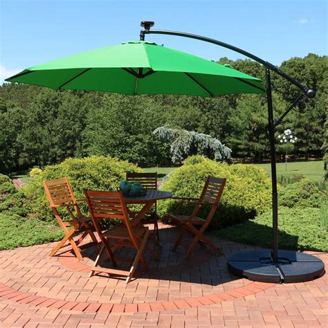 Sunnydaze Offset Patio Umbrella With Solar Leds Multiple Colors