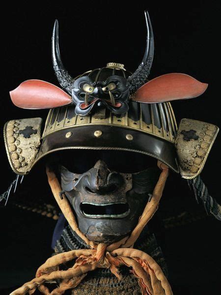 Samurai Mask And Helmet On Display At The Osaka Castle Museum Samurai