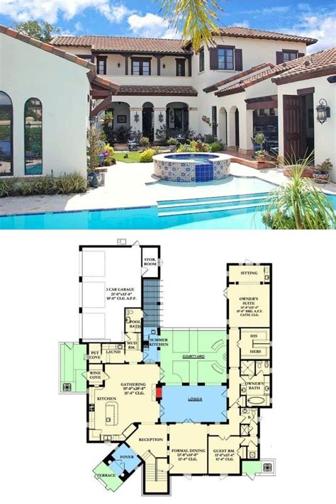The Floor Plan For This House Is Very Large And Has An Indoor Swimming