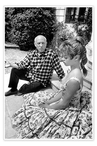Brigitte Bardot And Pablo Picasso 1956 En Poster Tableau Sur Toile Et Plus Posterloungefr