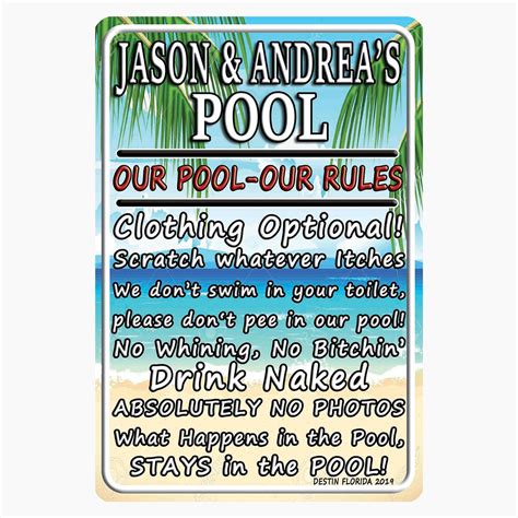 Custom Pool Rules Sign Pool Rules Sign Metal Door Sign Etsy