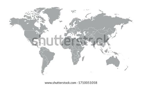 World Map Grey Vector Modern Stock Vector Royalty Free 1710051058