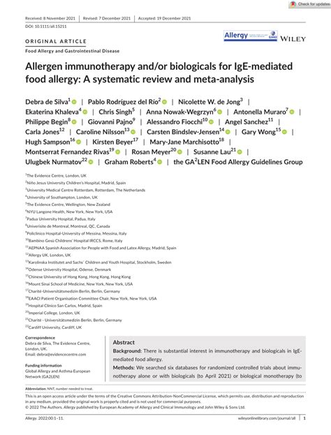 Pdf Allergen Immunotherapy Andor Biologicals For Ige‐mediated Food