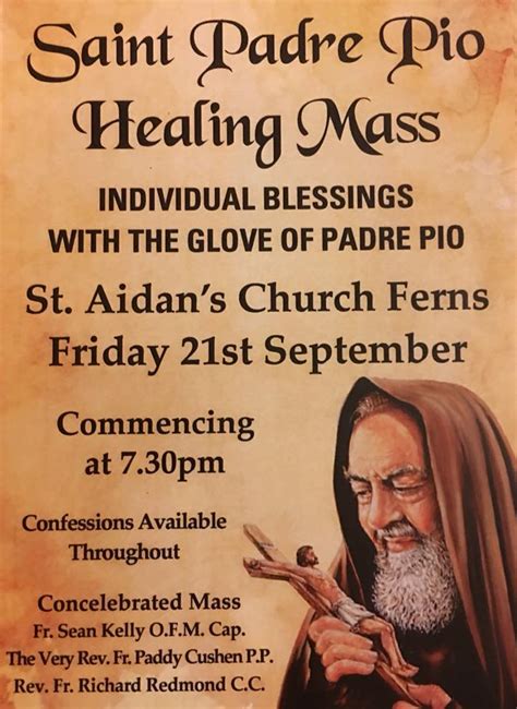 Padre Pio Healing Mass Diocese Of Ferns