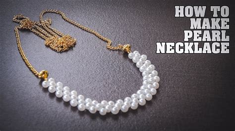 How To Make Pearl Necklace With Gold Chain Diy Pearl Jewellery Making