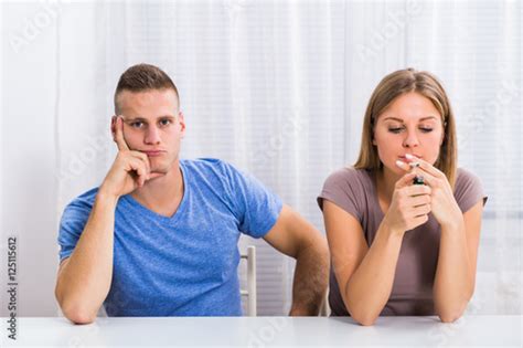 Husband Is Very Sad Because His Wife Doesnt Want To Stop Smoking