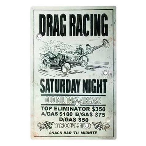 Garage Sale Drag Racing Metal Sign