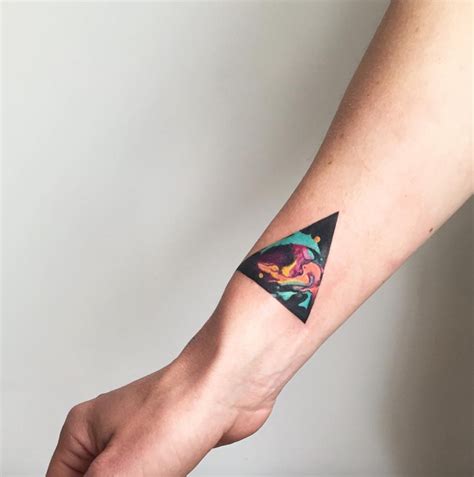 51 Stunning Watercolor Tattoo Ideas Youll Obsess Over Triangle