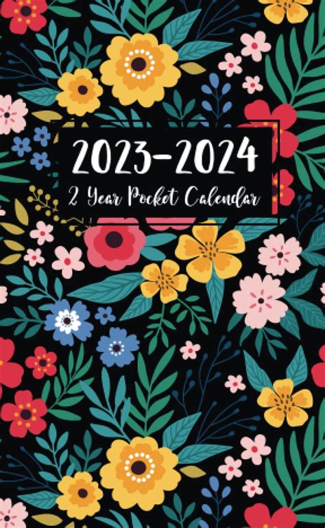 Buy 2023 2024 2 Year Pocket Flower Watercolor Cover 2023 2024 Monthly Pocket Planner Two