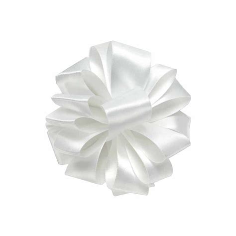 Double Face Satin Ribbon White Offray
