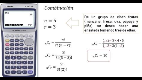 Combinaciones Y Permutaciones Con La Calculadora Casio Fx9860g Youtube