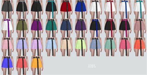 Sims4 Marigold Pleats Skirt With Long Belt H V • Sims 4 Downloads