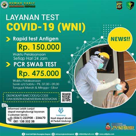 Tarif Baru Pcr Swab Test Dan Rapid Test Antigen RS Bhayangkara Denpasar