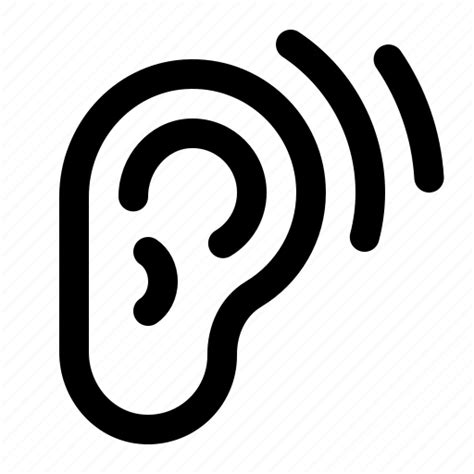 Ear Hear Hearing Listen Sound Waves Icon Download On Iconfinder