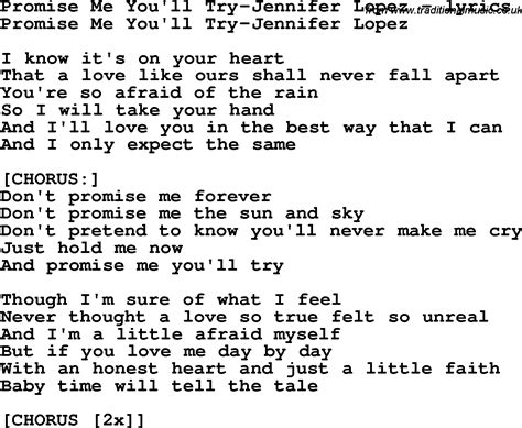 love song lyrics for promise me you ll try jennifer lopez