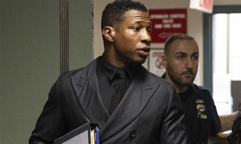 Jonathan Majors Arrives At Court With Girlfriend Meagan Good As He Goes