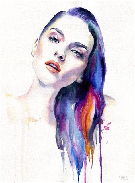 Sulu Boya çalışmaları Watercolor Face Watercolor Portraits Watercolor