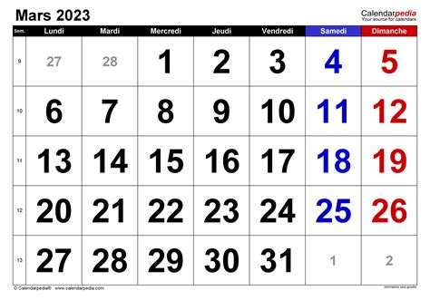 Calendrier Mars Excel Word Et Pdf Calendarpedia Pelajaran