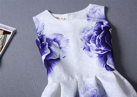 Retro Jacquard Printed Sleeveless Dress Sf82210jl On Luulla