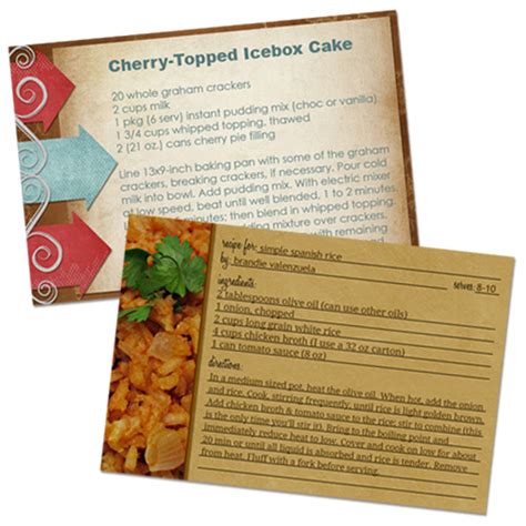 recipe cards  photoshop home cooking memories
