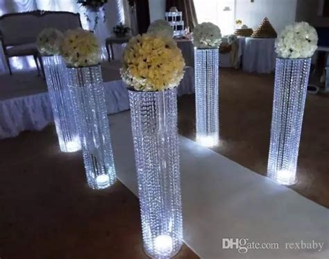 Crystal Decor Tall 20cm Diameter Acrylic Crystal Party Wedding Road