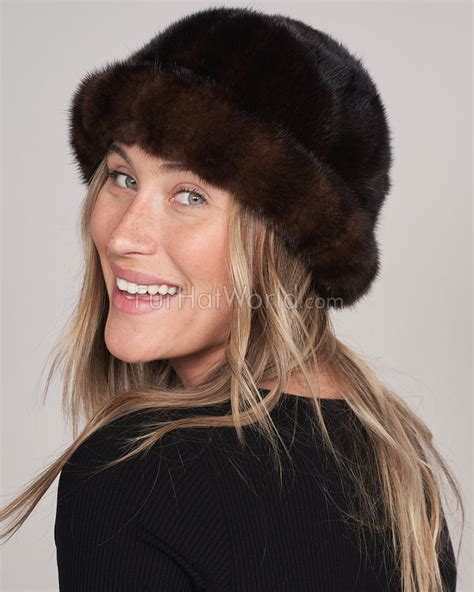 Shop For Lucy Mahogany Mink Fur Bumper Hat At