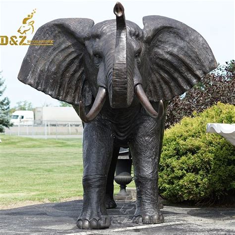 Large Outdoor Bronze Elephant Garden Statue For Sale
