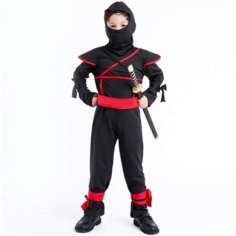 Child Anime Black Ninja Warrior Costume Naruto Ninja Kids