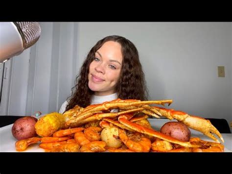 Asmr Seafood Boil Mukbang Snow Crab Shrimp Corn Eggs Potatoes